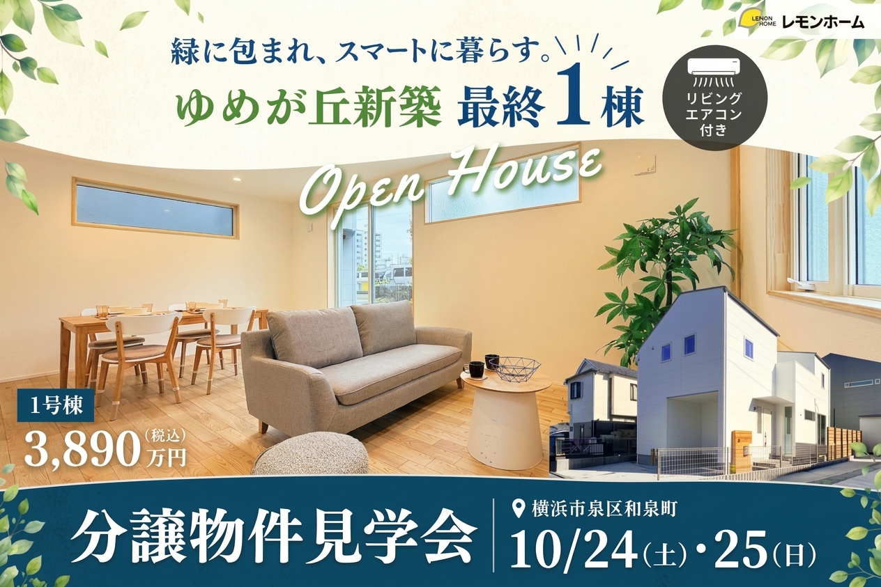 ゆめが丘で緑に包まれスマートに暮らす。新築「最終1棟」販売会